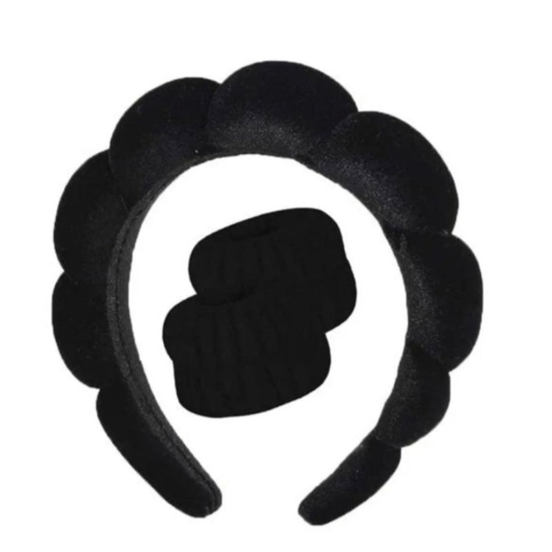 Black Headband With Two Wrist Bands